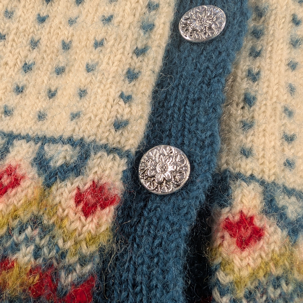 Viking Knit Vintage Handmade Wool Sweater (S) - Picture 4 of 7